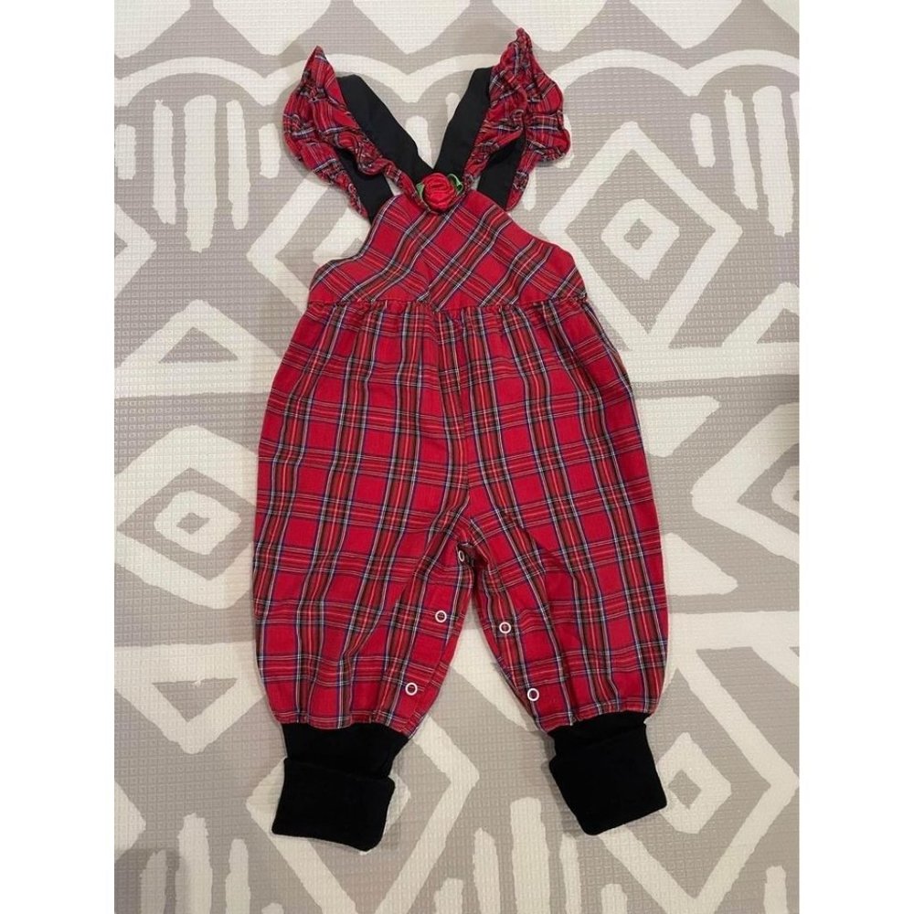 18M Vintage Girls' Red Plaid Romper